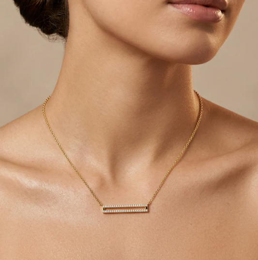Waterproof Set the Bar Pendant Necklace