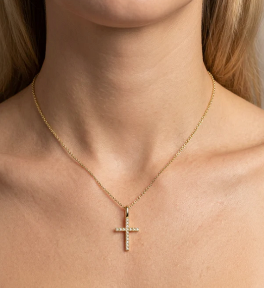 Waterproof Believe Cross Pendant Necklace