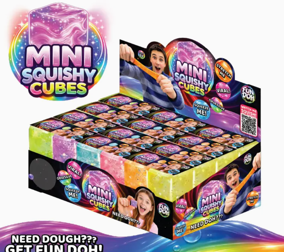 Fun Doh Mini Squishy Cube 2 Pack Viral Variety - 24/Display