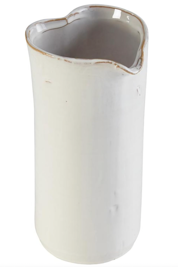 47th & Main Flower Vase Glazed Ceramic Pitcher Vase for Home Décor, Large, White