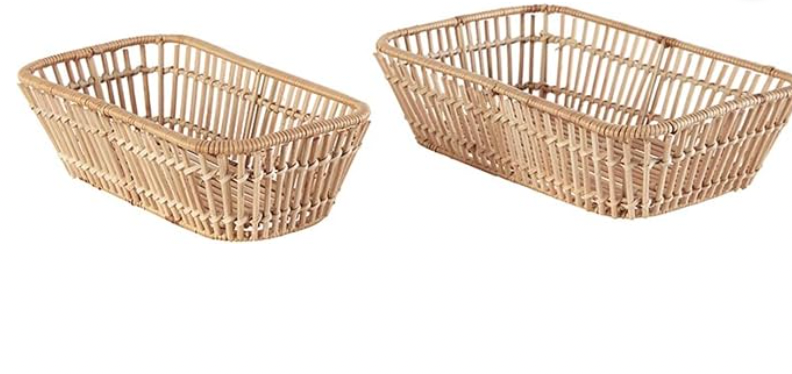 47th & Main Woven Rattan Basket Trays Home Décor for Table