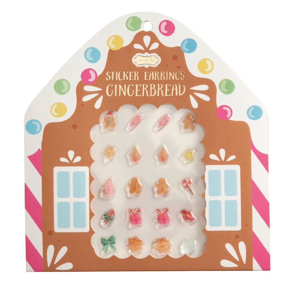 Gingerbread Stick-On Earring Set