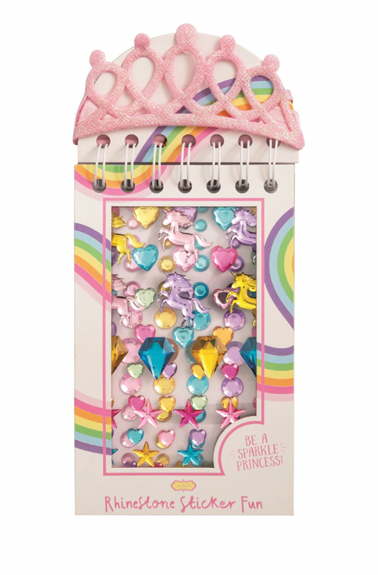 Pink Rhinestone Sticker Book & Crown Set