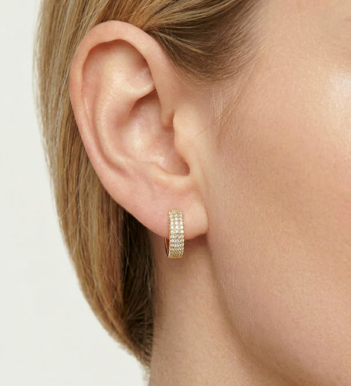 Waterproof Three Ways to Shine Huggie Earrings