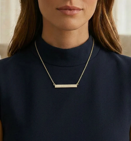 Waterproof Tell Me Straight Pendant Necklace