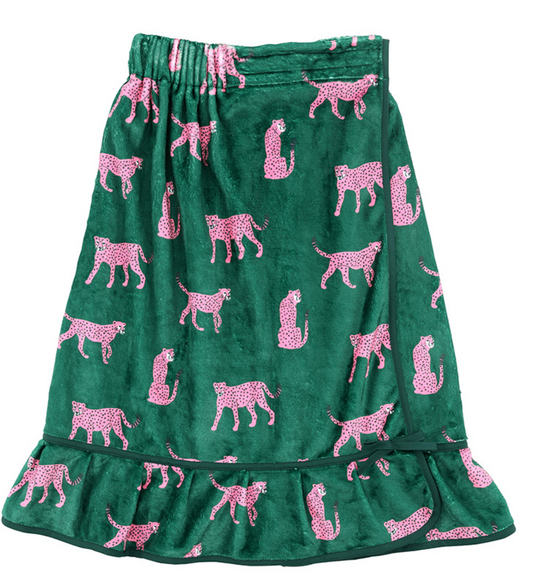 Spa Wrap - Green + Cheetahs