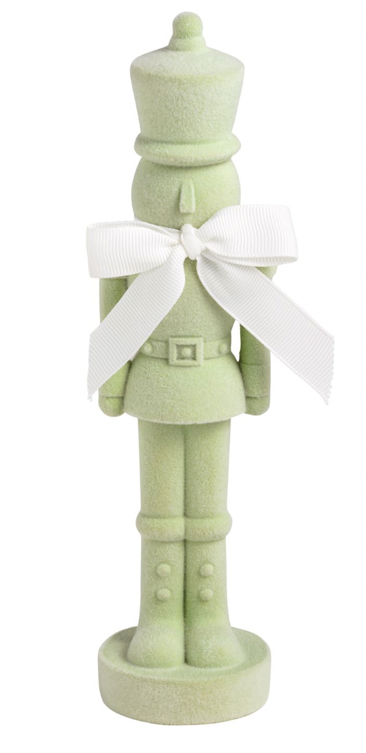Green Flocked Nutcracker Sitter
