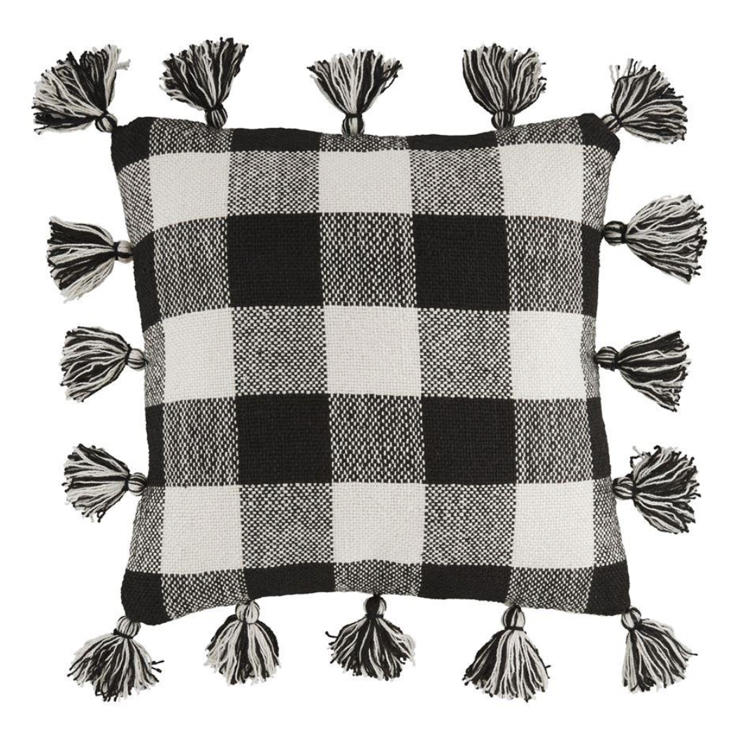 Black Large Buffalo Check Pillow