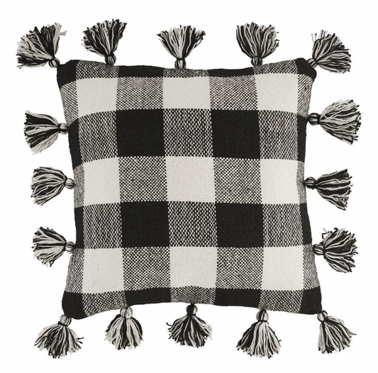 Black Large Buffalo Check Pillow