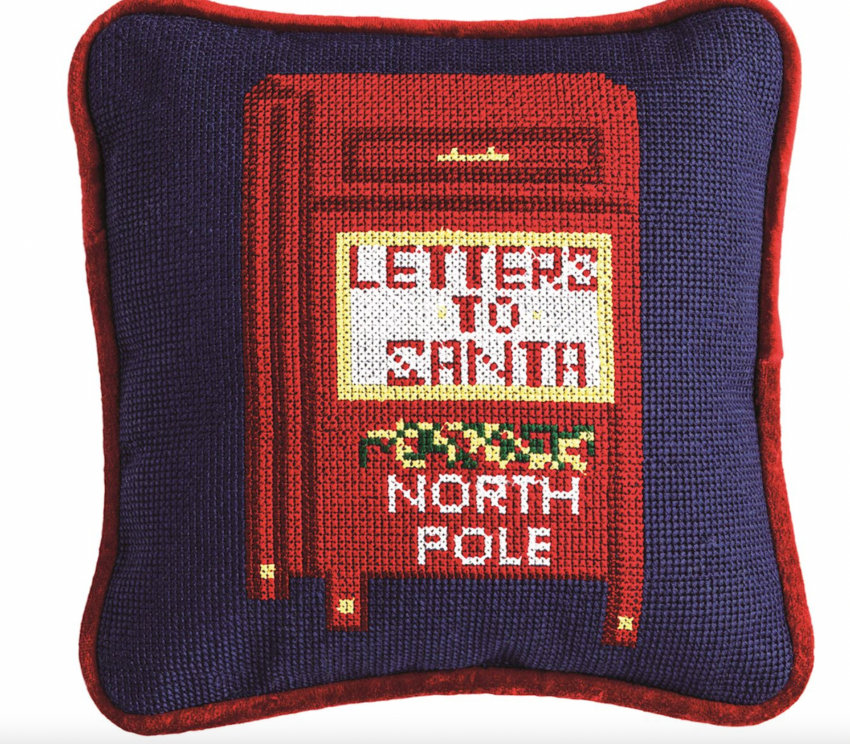 Letters To Santa Needlepoint Mini Pillow