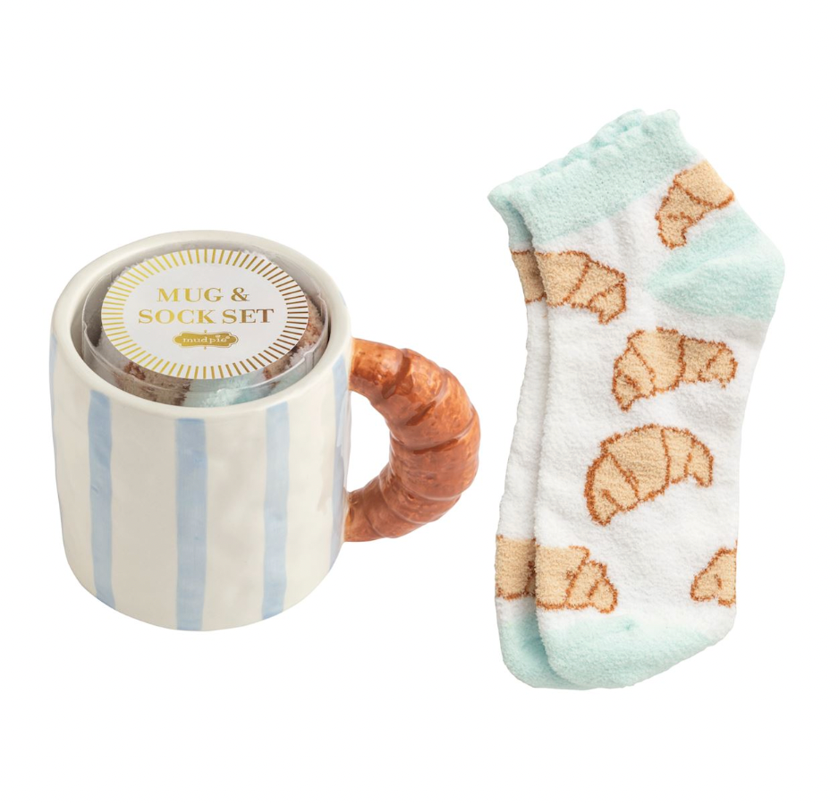 Croissant Café Mug & Sock Set