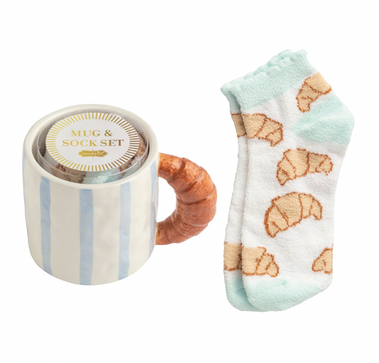 Croissant Café Mug & Sock Set