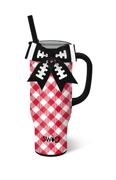 Gameday Gingham Red + Black Mega Mug 30oz