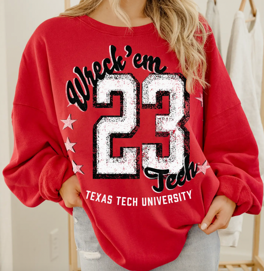 Texas Tech Jersey Patch Red Chrome Hi-Dive Sweatshirt