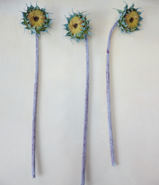 Faux Sunflower Stem, Yellow