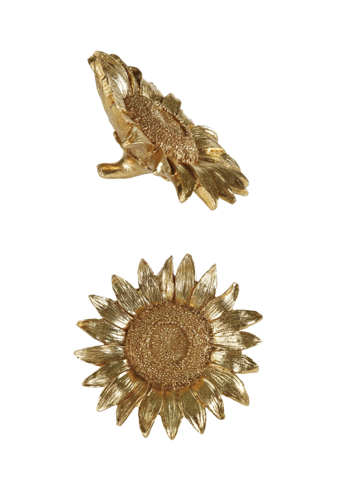 Resin Sunflower, Gold Finish