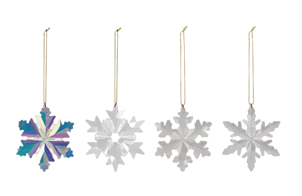 Crystal Snowflake Ornament, 4 Styles
