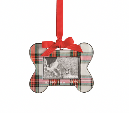Happy Pawlidays Bone Frame Ornament