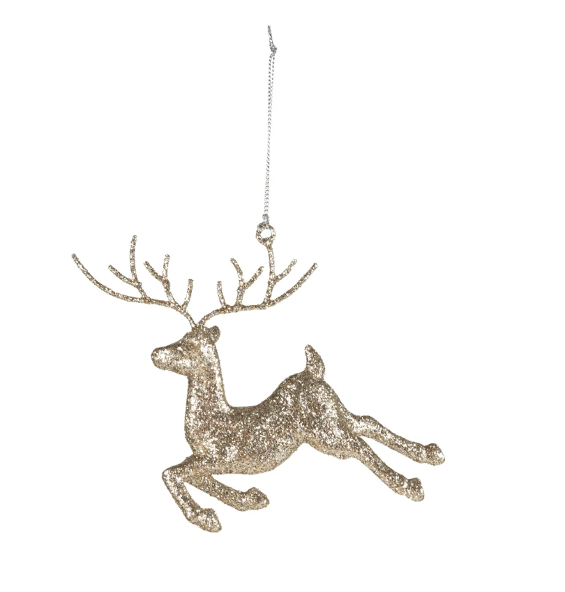 Acrylic Reindeer Ornament with Glitter