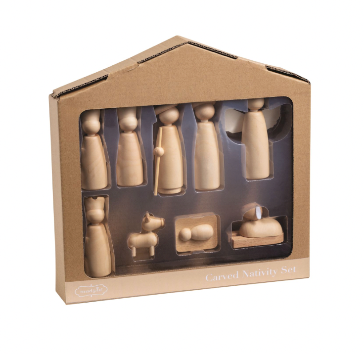Carved Wood Nativity Set