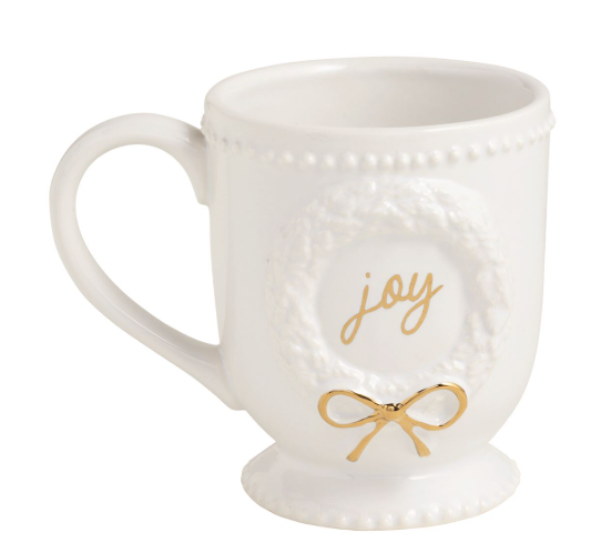 Joy Wreath Gold Detail Mug