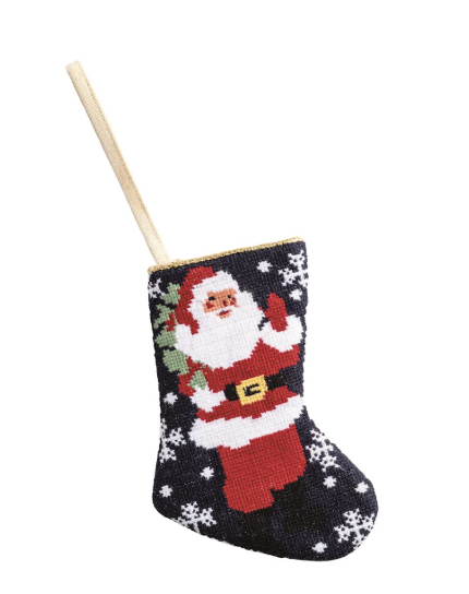 Santa Mini Needlepoint Stocking
