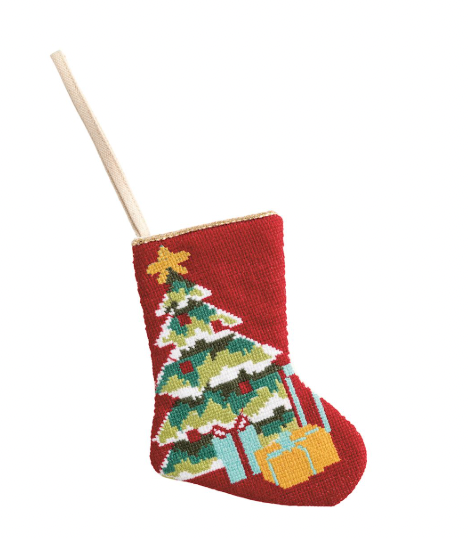 Tree Mini Needlepoint Stocking