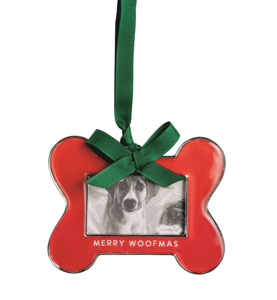 Merry Woofmas Bone Frame Ornament