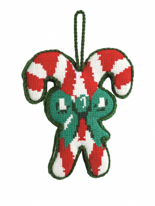Candy Cane Needlepoint Ornament
