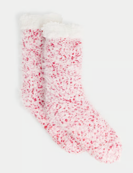 Feel Good Slipper Socks - Red Pop