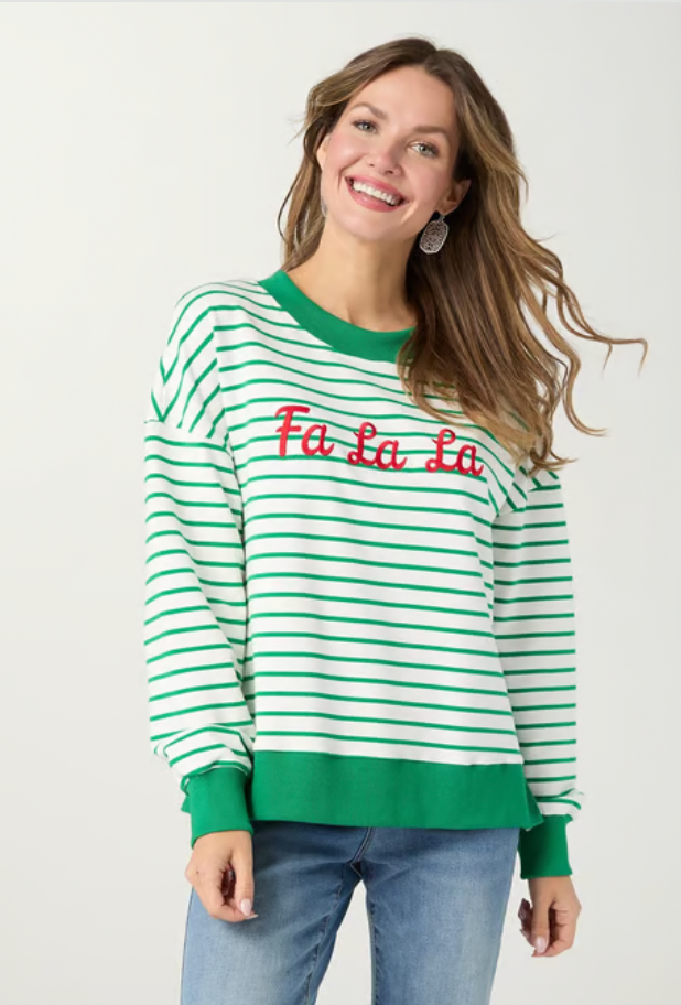 Fa La La Sweatshirt - Green/White