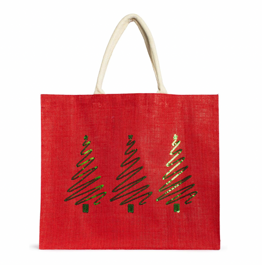 Christmas Tree Sequin Carryall Tote