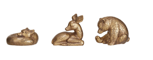 Resin Animal, Antique Gold Finish, 3 Styles