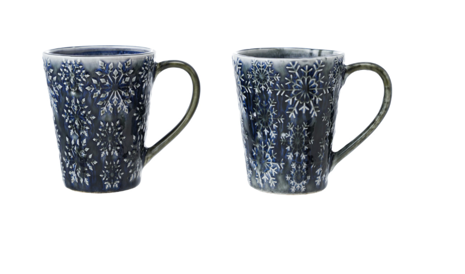 14 oz. Debossed Stoneware Mug, 2 Styles (Each Will Vary)
