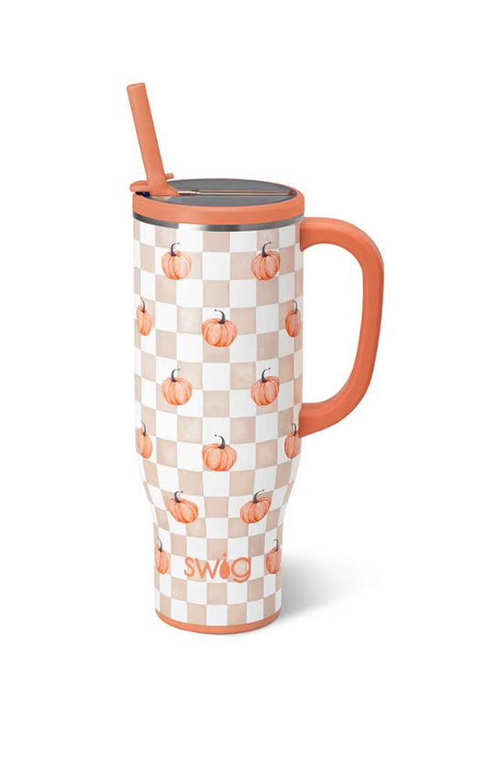 Pumpkin Check Mega Mug 30oz