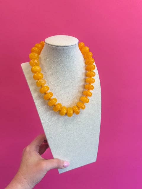 Circle Bauble Ball Necklace - Orange
