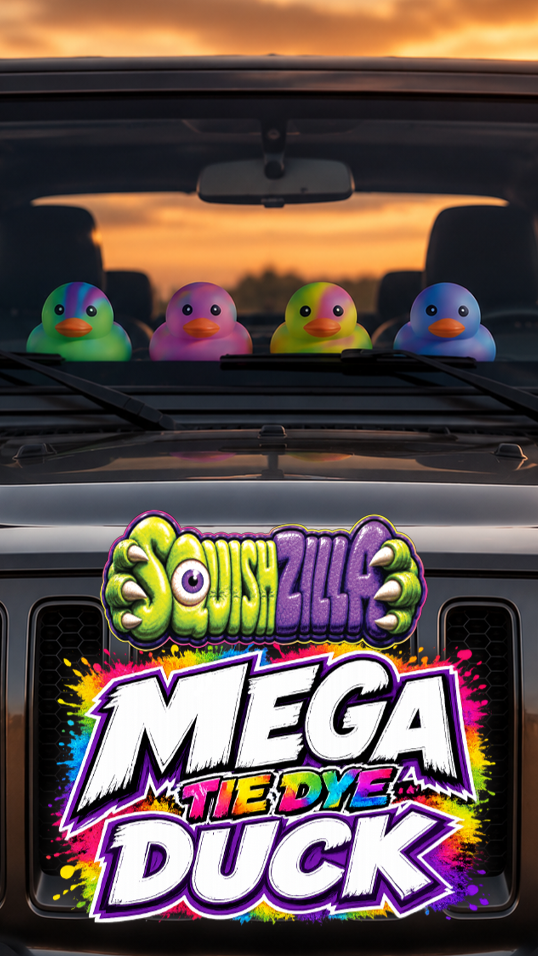 Fun Doh MEGA 5" Squishy Tie Dye Duck Toy Variety - 8/Display: Wholesale Price