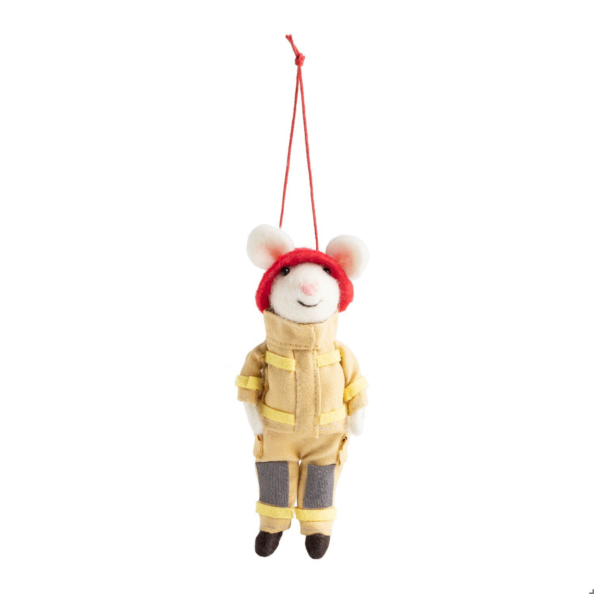 Fireman Fuzzkins Mouse Ornament - 5in