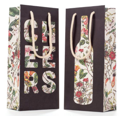 Floral Silhouette Wine Bag