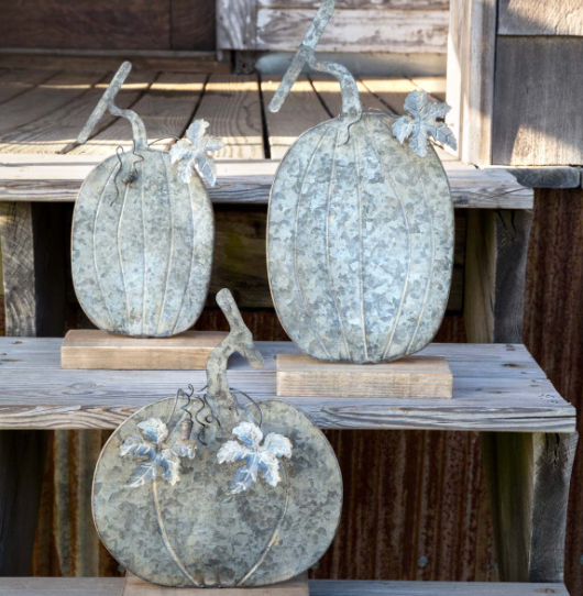 Weathered Tin Pumpkins