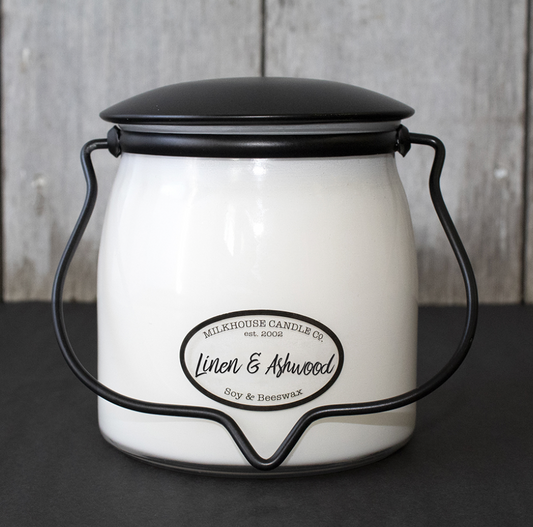 Butter Jar 16 oz: Linen & Ashwood