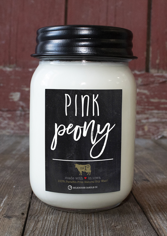 Farmhouse Mason Jar 13 oz: Pink Peony