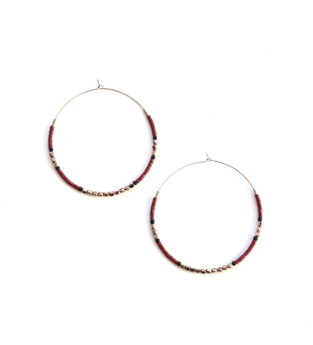 Earrings, Beaded hoops