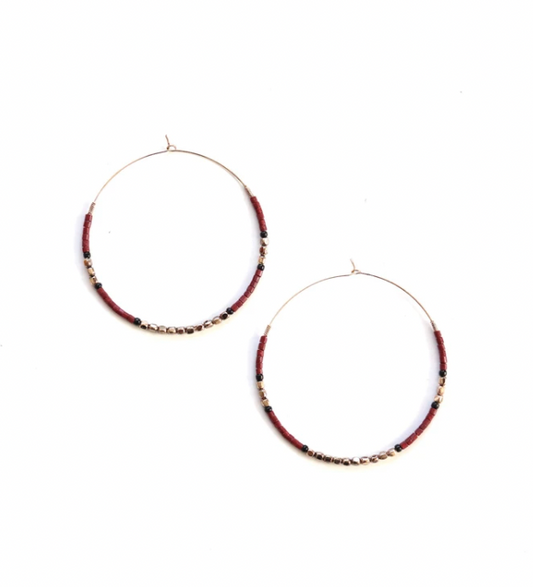 Earrings, Beaded hoops
