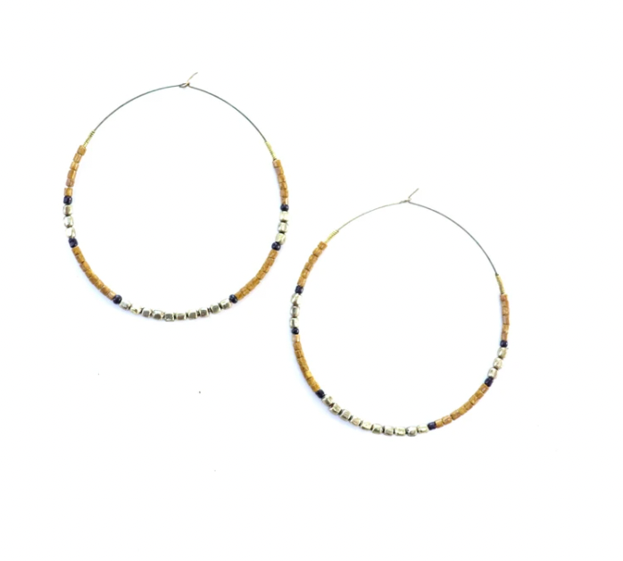 Earrings, Beaded hoops