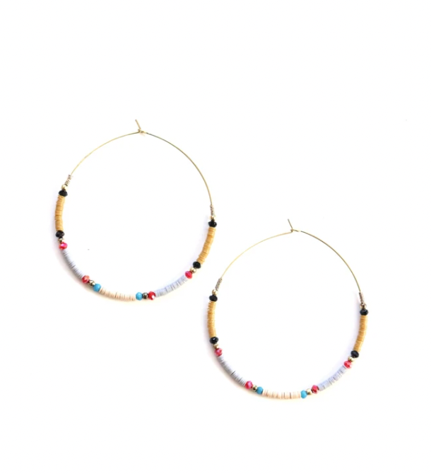 Earrings, Beaded hoops