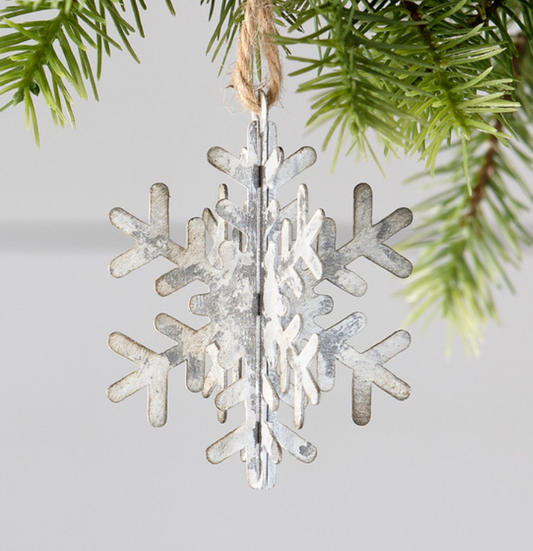 Tin 3D Snowflake Ornament Small