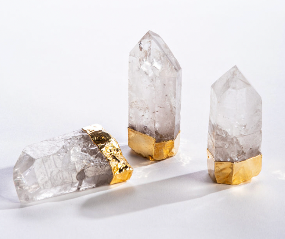 Gold Gilded Natural Standing Quartz Points