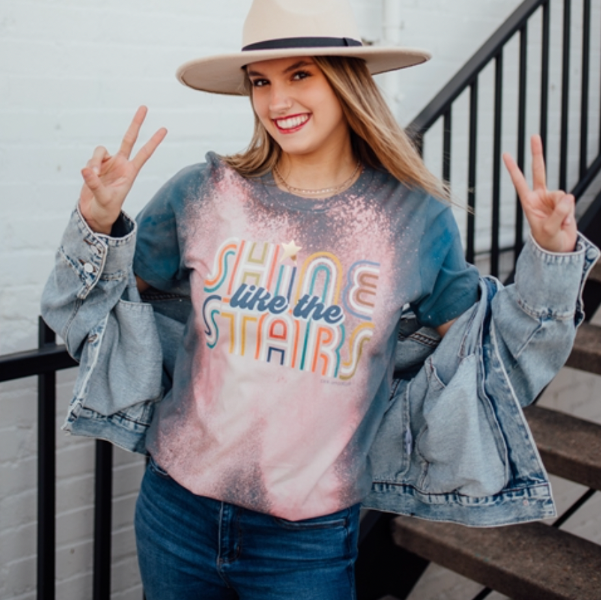 SHINE LIKE THE STARS...BLEACHED VINTAGE BOYFRIEND TEE