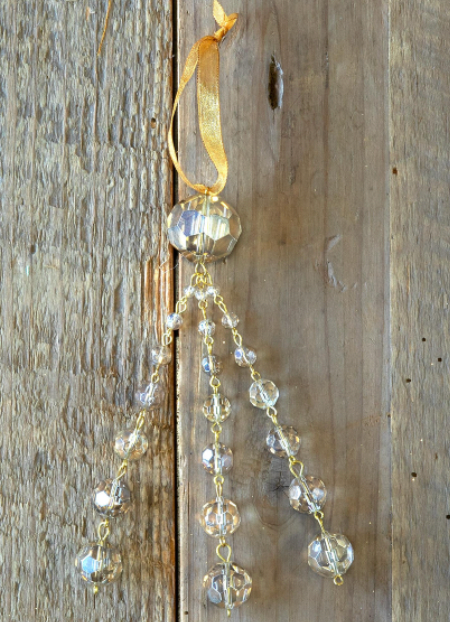 Faceted Crystal Tassel Ornament